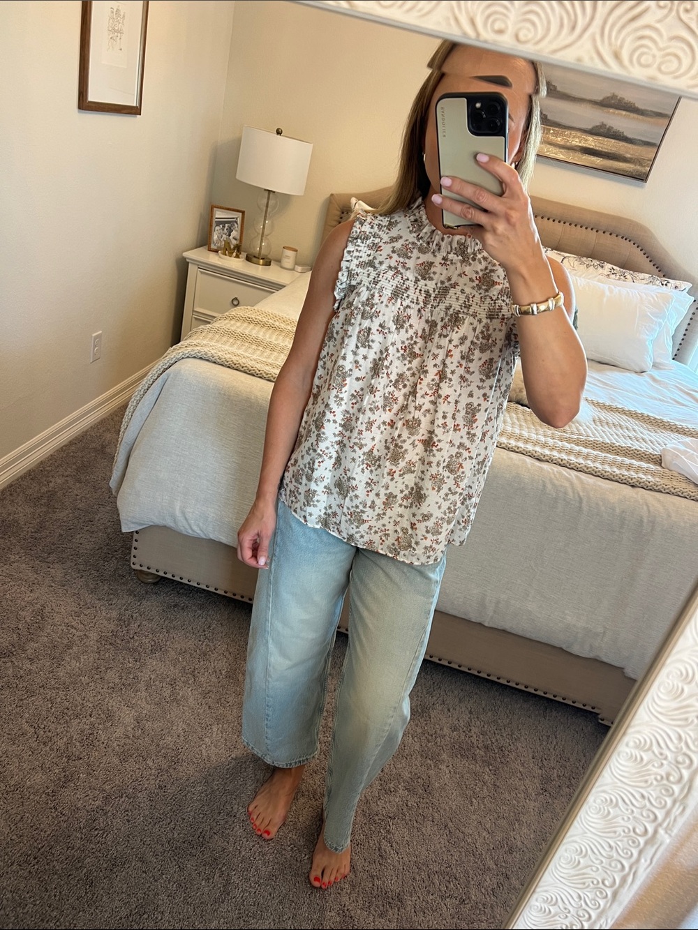 Ann Taylor mock neck ruffle tank NWT